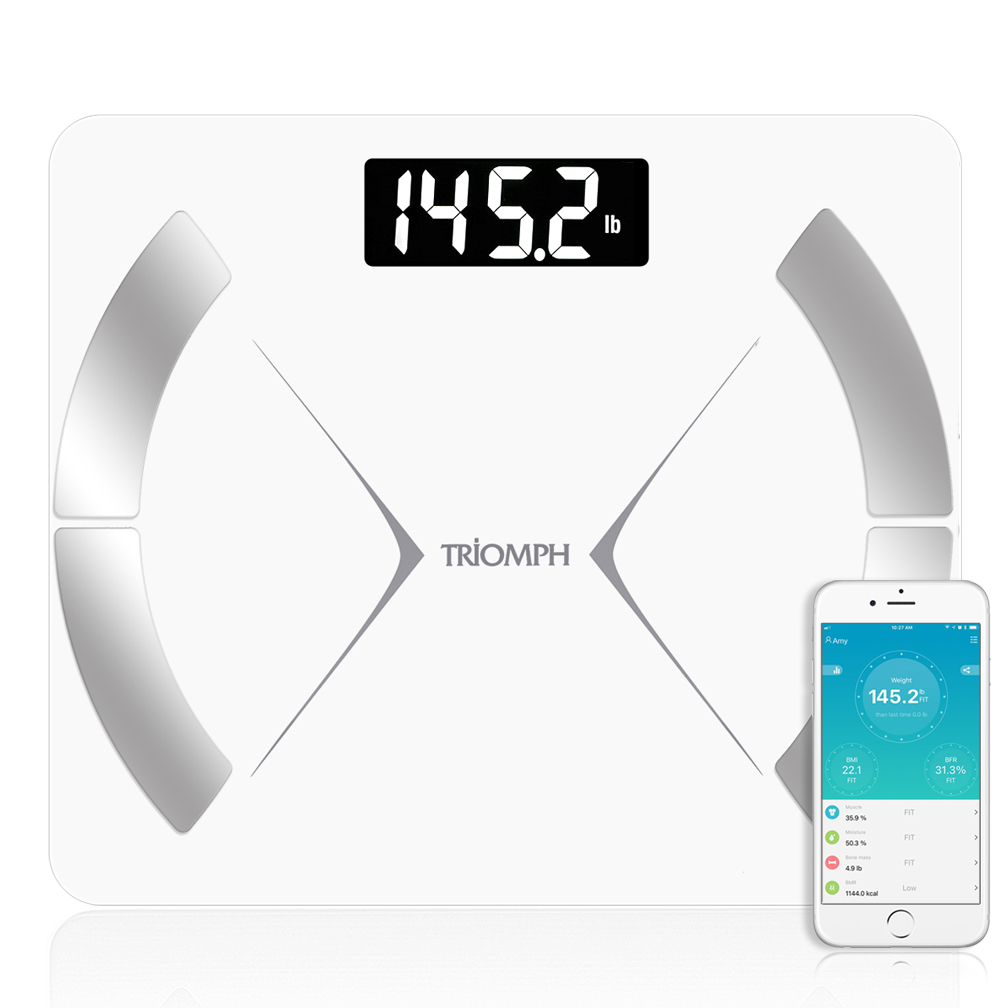 Scale for Body Weight and Fat, Rykyart Touch Screen & App Dual-Mode Scale  with 18