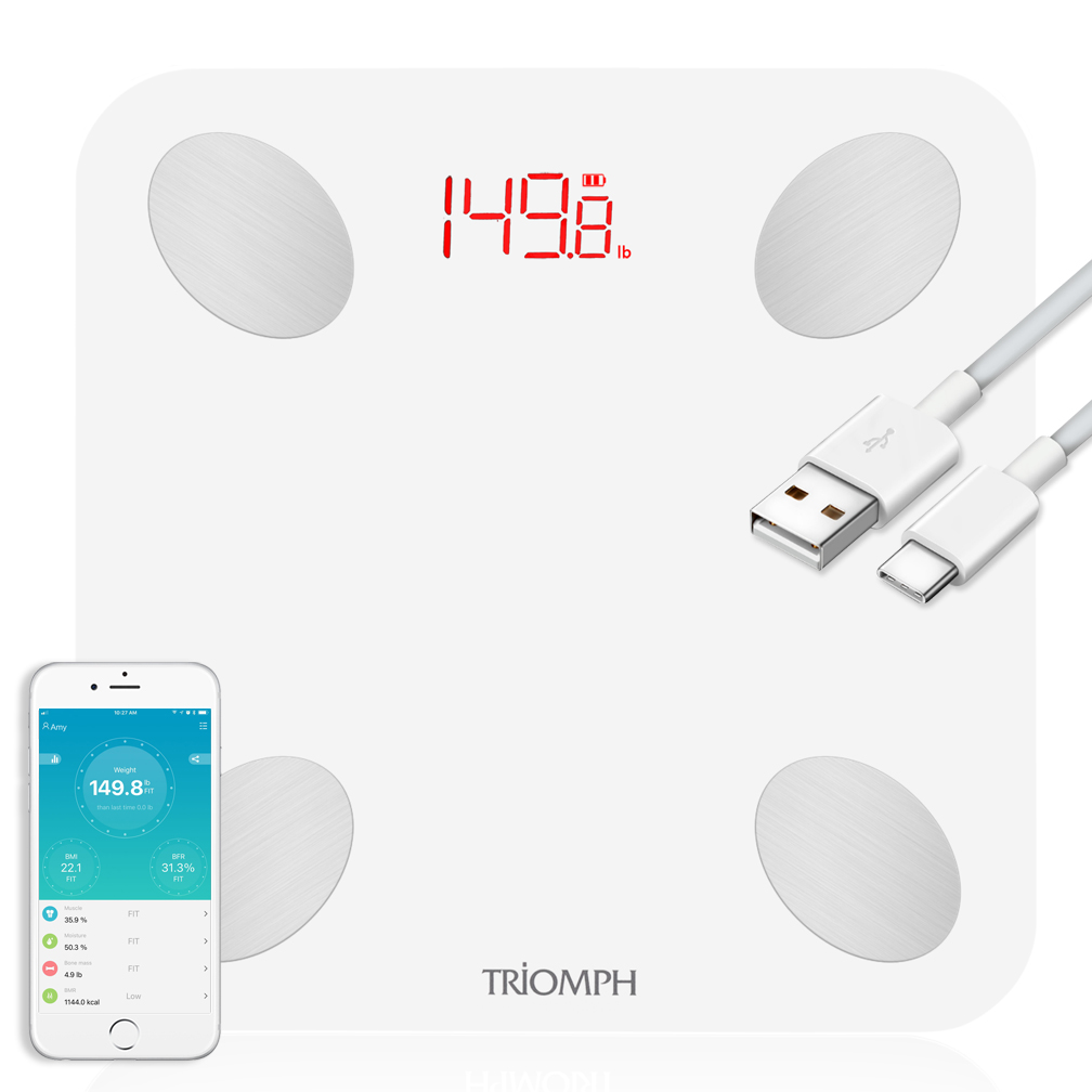 TRSC21  Triomph Rechargeable Bluetooth Smart Body Fat Scale